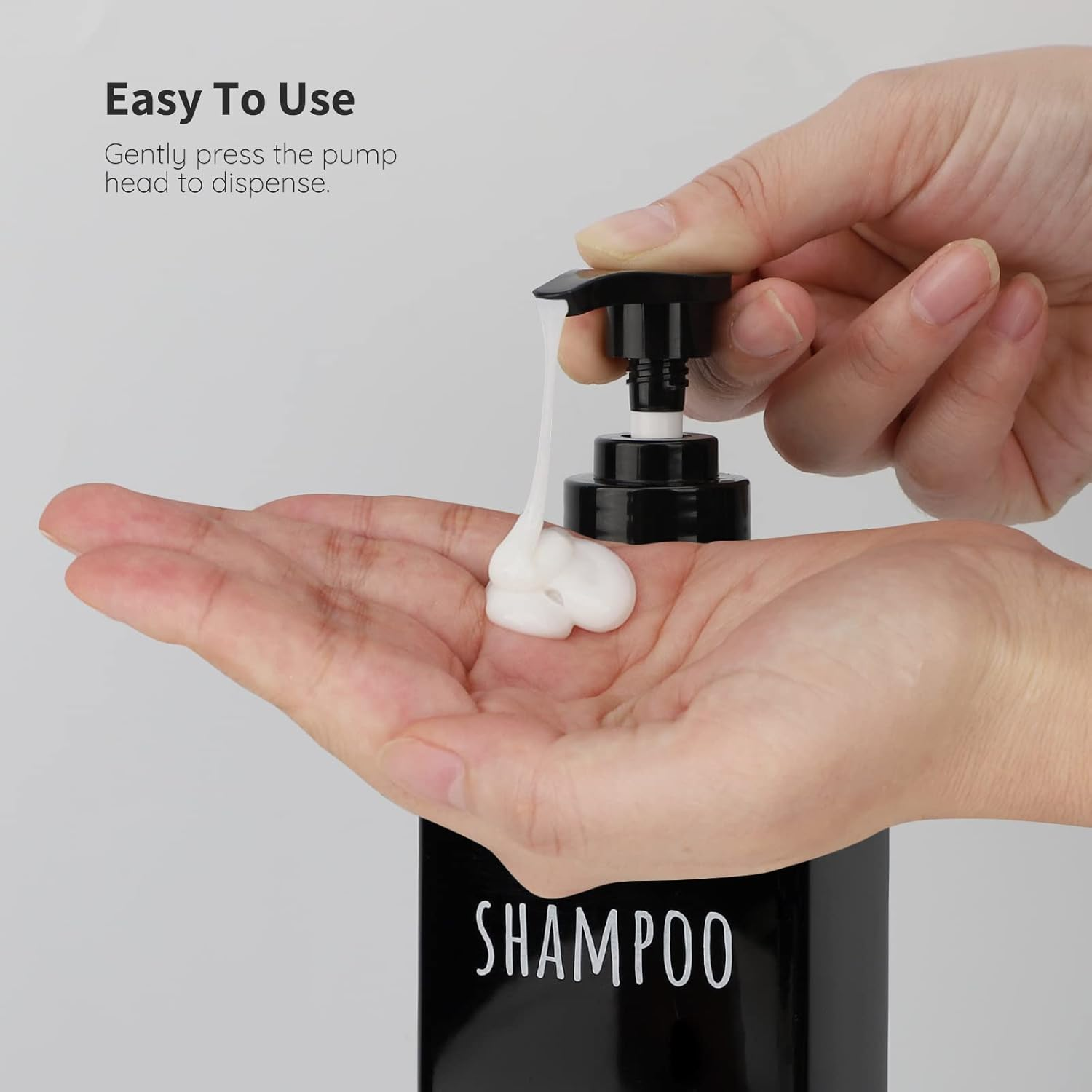 Segbeauty Square Soap Dispenser Black, 3Pcs 16.9Oz Refillable Shampoo & Conditioner Bottles, 500Ml Empty Reusable Plastic Pump Bottle Bathroom Shower Set for Body Wash Liquid Gel Lotion (SBFBA160931)