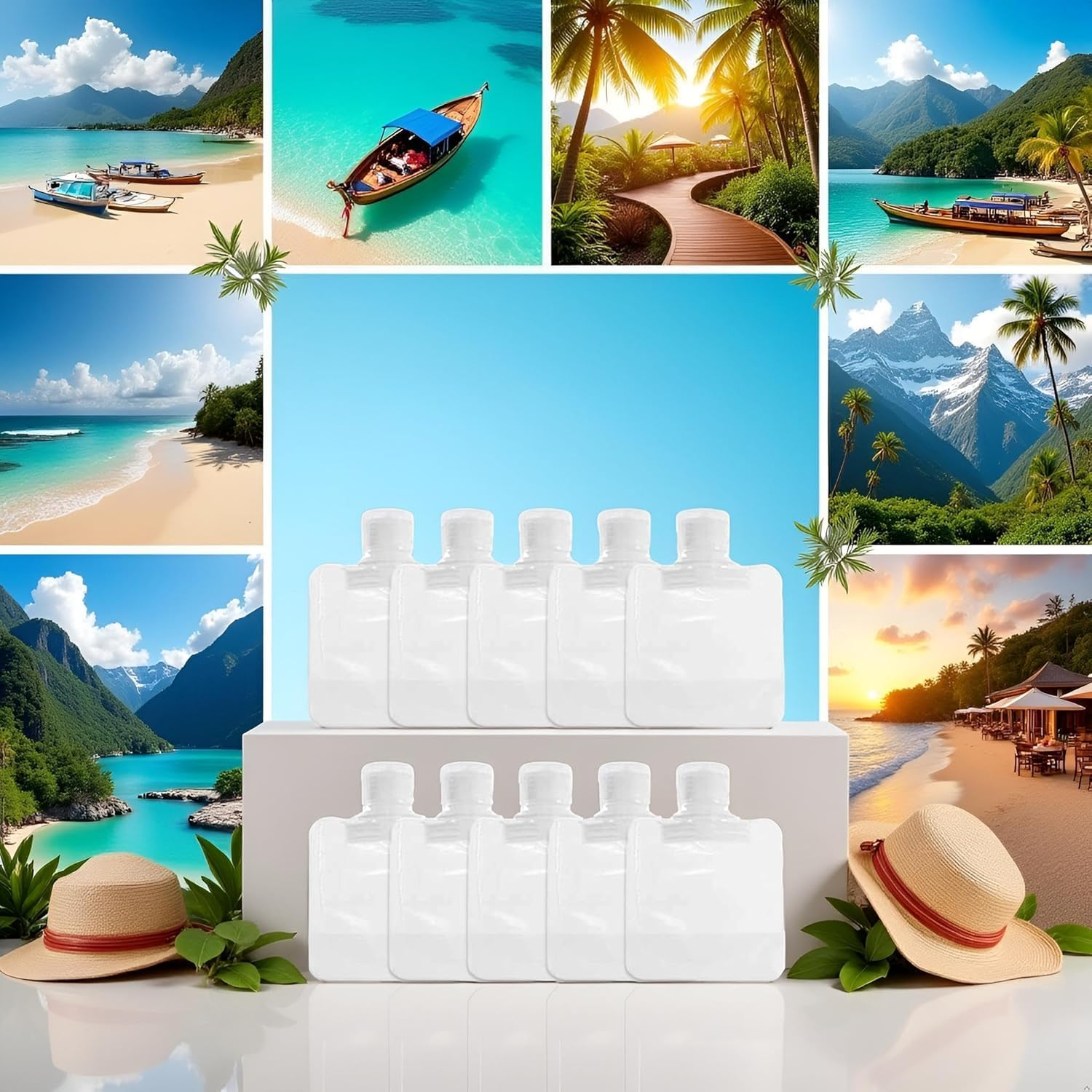 10Pcs Transparent Portable Fluid Packing Bags,New Travel Size Refillable Empty Squeeze Pouch, Premium Clear Travel Pouches for Toiletry, Lotion Shampoo Shower Gel Squeezable Bags (30Ml),Bag and Cases image number 6