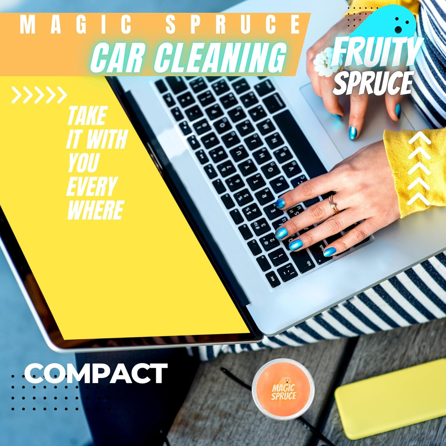 Toysbutty Car Cleaning Gel Kit for Car Interior, High End Peach Scented Cleaning Putty in Classy Jar, Detailing Cleaning Gel Universal Dust Cleaner, for Keyboard Apple Laptop, Car Cleaning Supplies image number 4