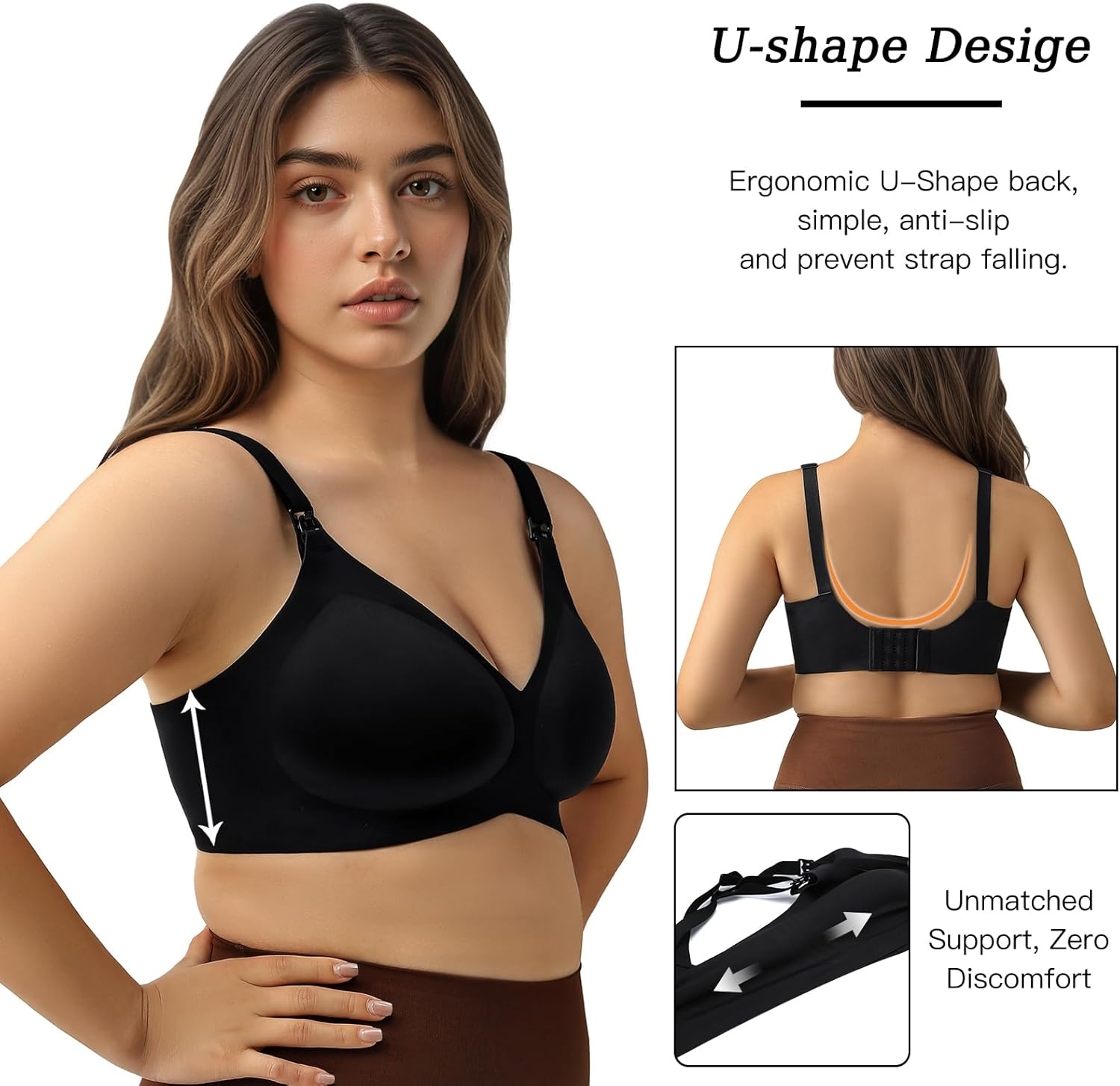 Nursing Bras for Breastfeeding Seamless Maternity Bra Wireless Pregnancy Sleep Bralette Natural Shape Support image number 4