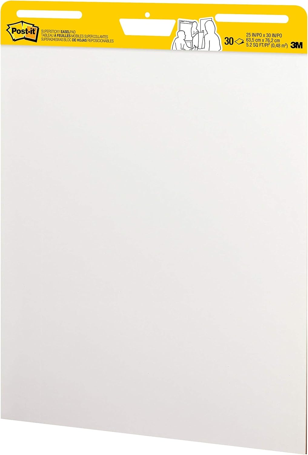 Post-It Super Sticky Easel Pad, 635Mm X 775Mm, White, 30 Sheets/Pad, 2 Pad/Pack, Large White Premium Self Stick Flip Chart Paper, Super Sticking Power (559) image number 3
