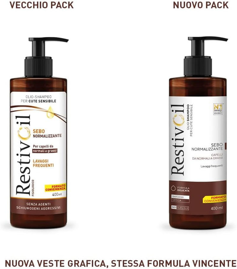 Restivoil Physiological Care Shampoo for Hair, Physiological Oil with Moisturising Effect, Protects and Repairs, for Normal to Oily Hair, 400 Ml image number 5
