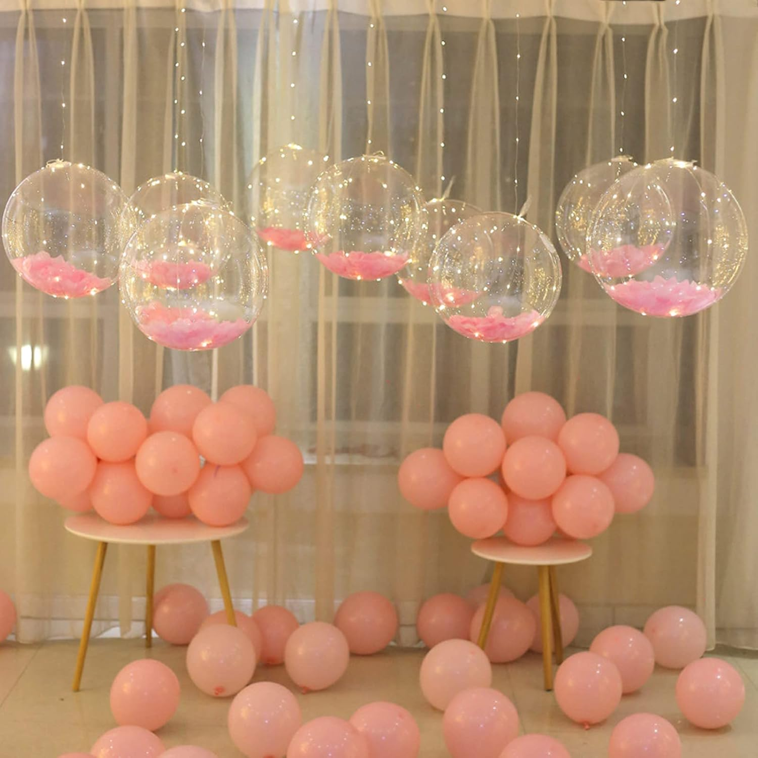25 PCS Bobo Balloons, 24In Clear Balloons for Stuffing, for Christmas Weddings Birthday Parties image number 3