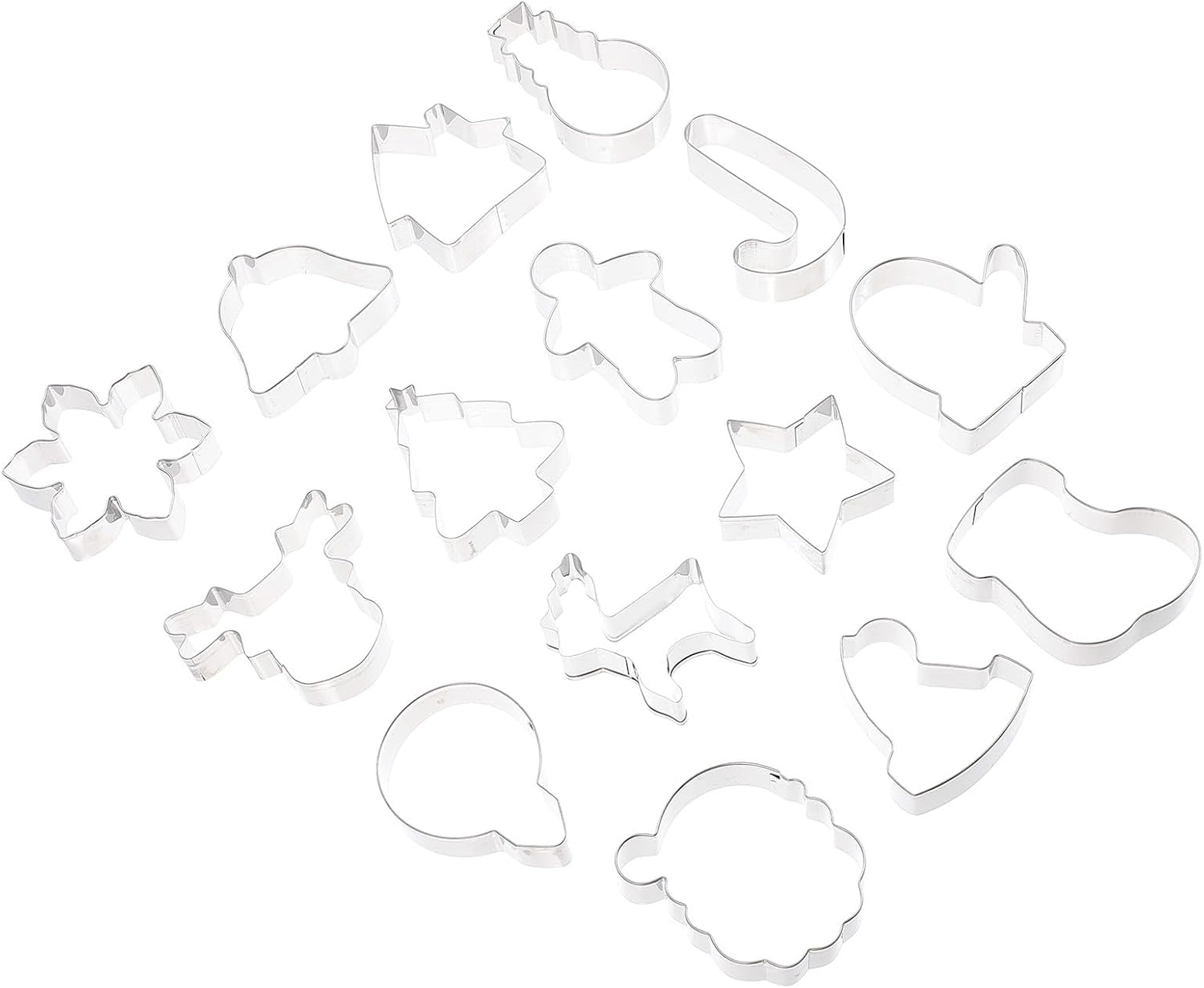 Christmas Cookie Mold Biscuit Cutter Set 15Pcs Stainless Steel Baking Accessories DIY Holiday Kitchen Gadget for Xmas Cookies image number 1