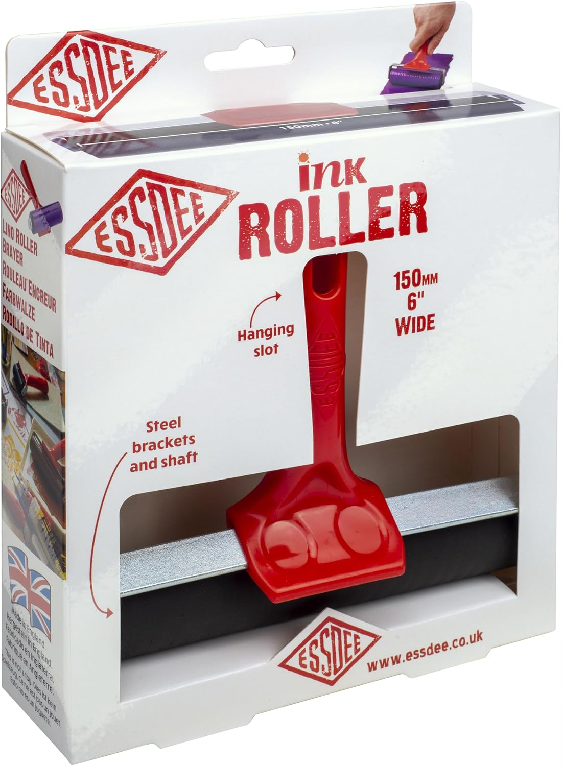 Essdee Hard Roller with Handle, 6-Inch Size, Red image number 2