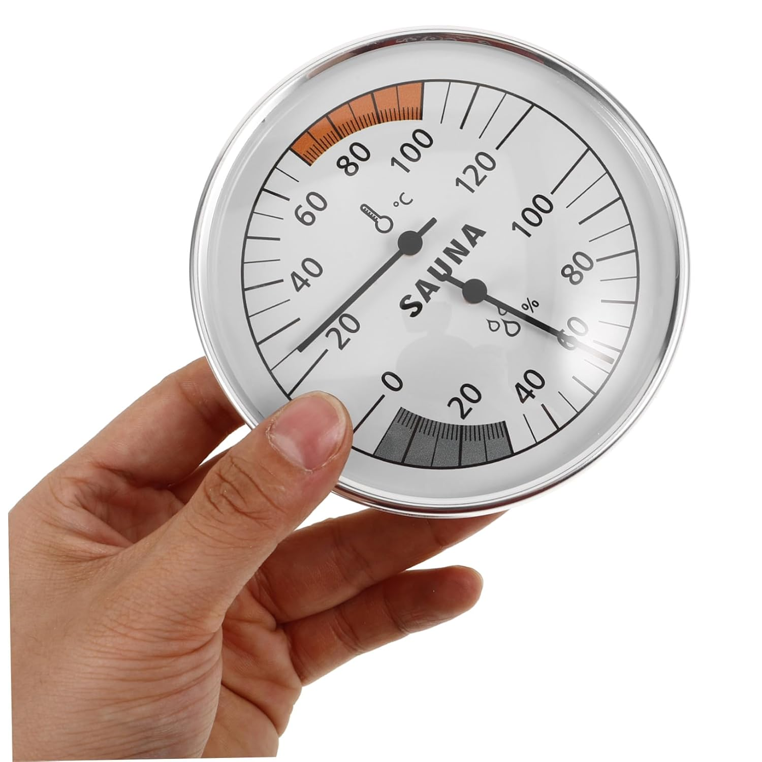Sauna Hygrothermograph Indoor Outdoor Temperature Humidity Gauge for Sauna Rooms Nursery Garden Monitoring image number 2
