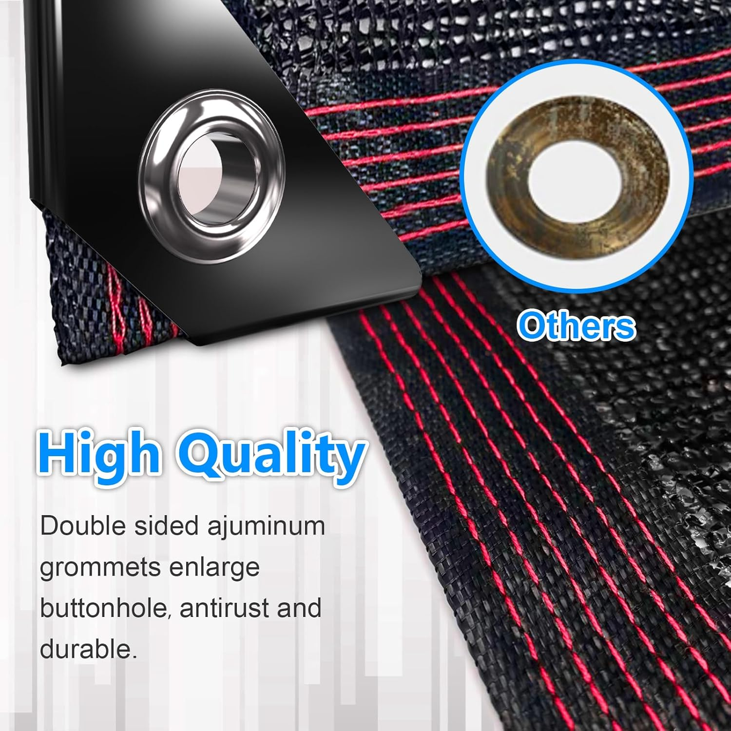 70% Black Shade Cloth, 6.5X10Ft Resistant Garden Sun Shade Net, Durable Mesh Shade Tarp with Reinforced Grommets for Greenhouse, Plant, Chicken Coop, Pergola,Canopy (6.5Ft*10Ft) image number 3