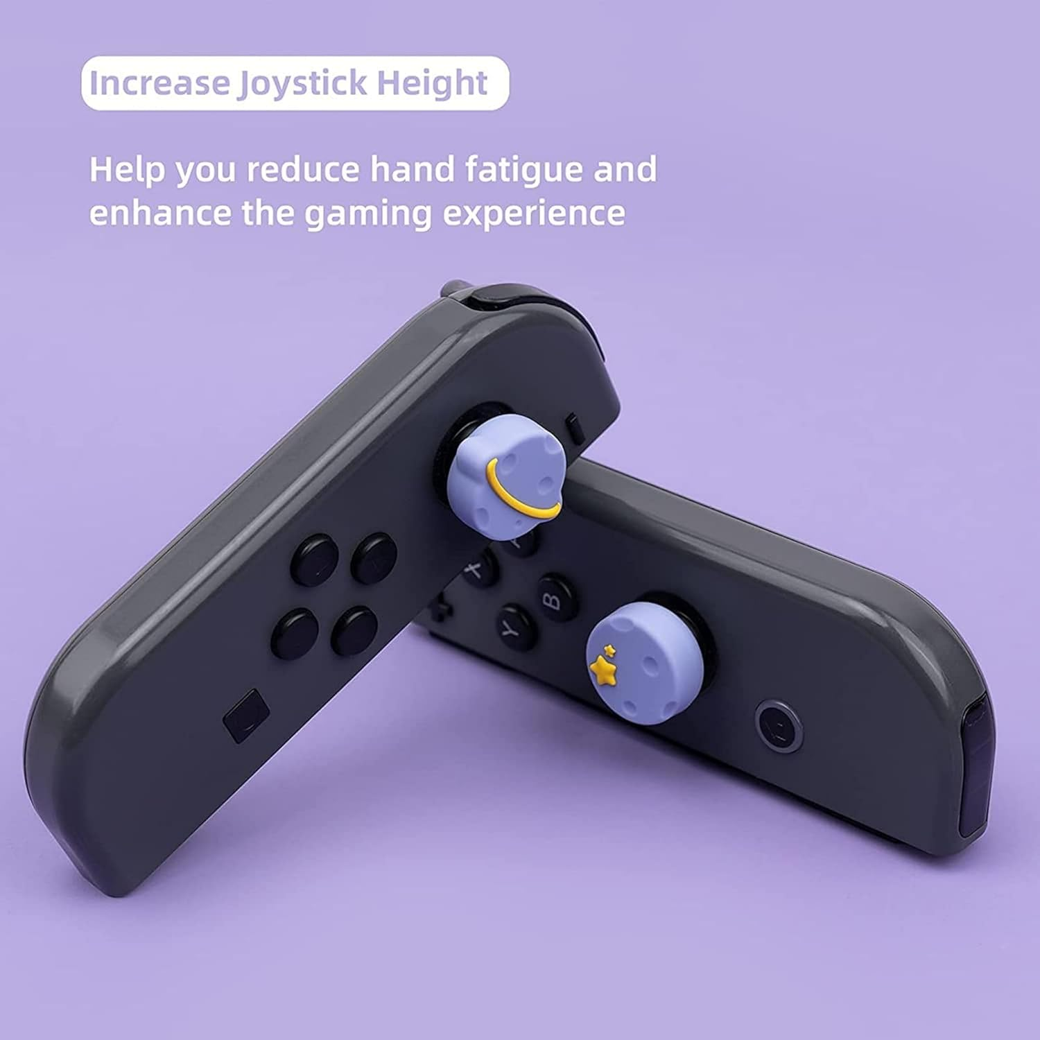 Geekshare Thumb Grip Caps Compatible with Switch/Oled/Switch Lite,Soft Silicone Joystick Rocker Cover,4Pcs (Purple)