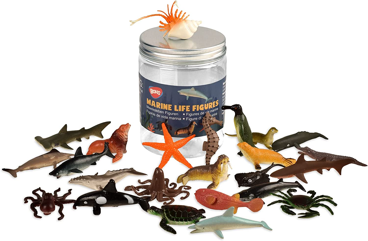 BOHS Assorted Sealife Creature Figures - Marine Ocean Sea Fish Animals Toys