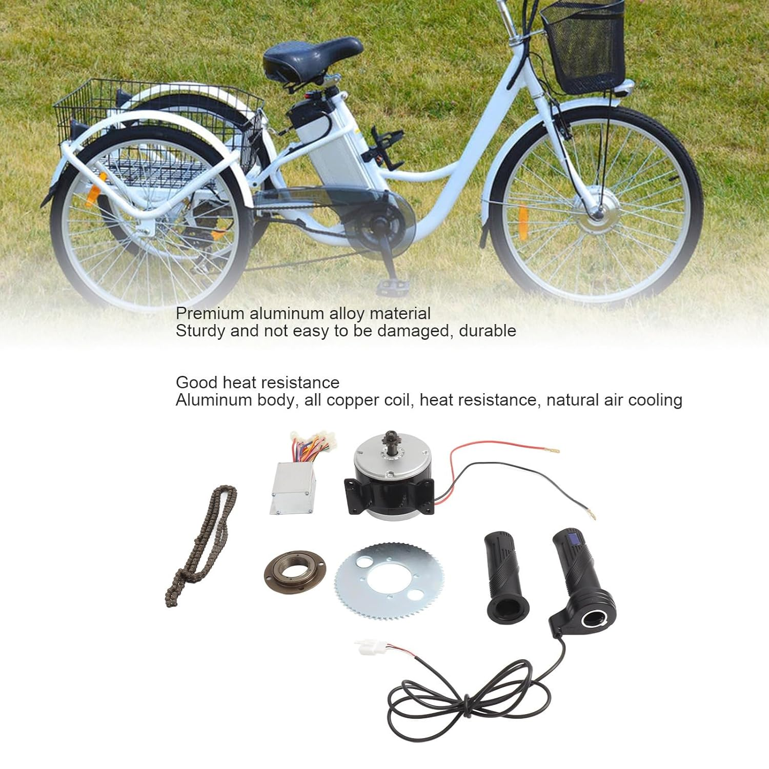 Aluminium Alloy Electric Bike Motor Controller Set, High Speed Brushed Motor Conversion Kit for 24V 250W Electric, Tricycles, and Motorcycles image number 5