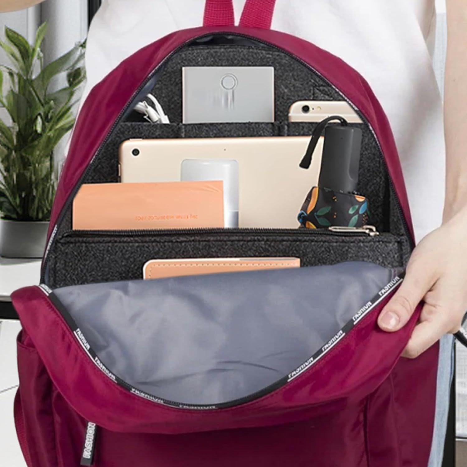 -Organizer, Insert Organizer | Felt Storage Bag Wallet Organizer,Travel Backpack Insert,Multi-Pocket Organizer Liner for Shoulder Bag image number 3