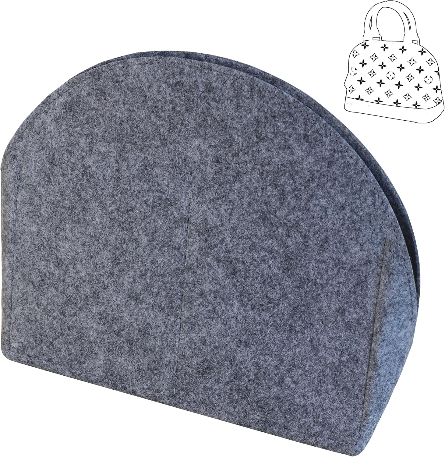 MISIXILE Felt Purse Organizer Insert Shell Tote Organizer for Women Fits Alma BB PM Insert (PM, Grey)