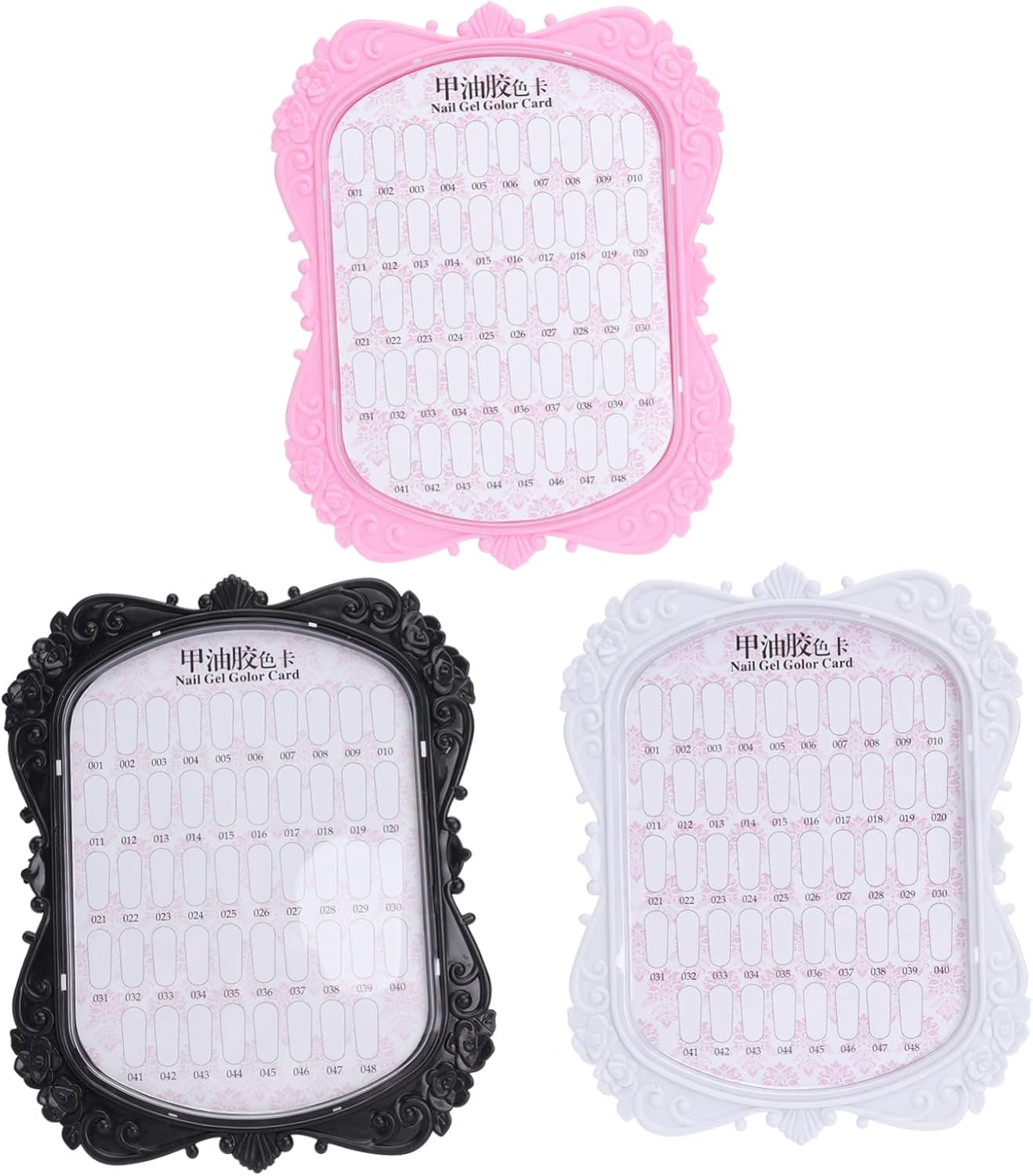 HONITANO European Manicure Display Board 3Pcs Set Relief Nail Art Cards Sturdy Practice Nail Display Chart for Salon and Professional Use image number 5