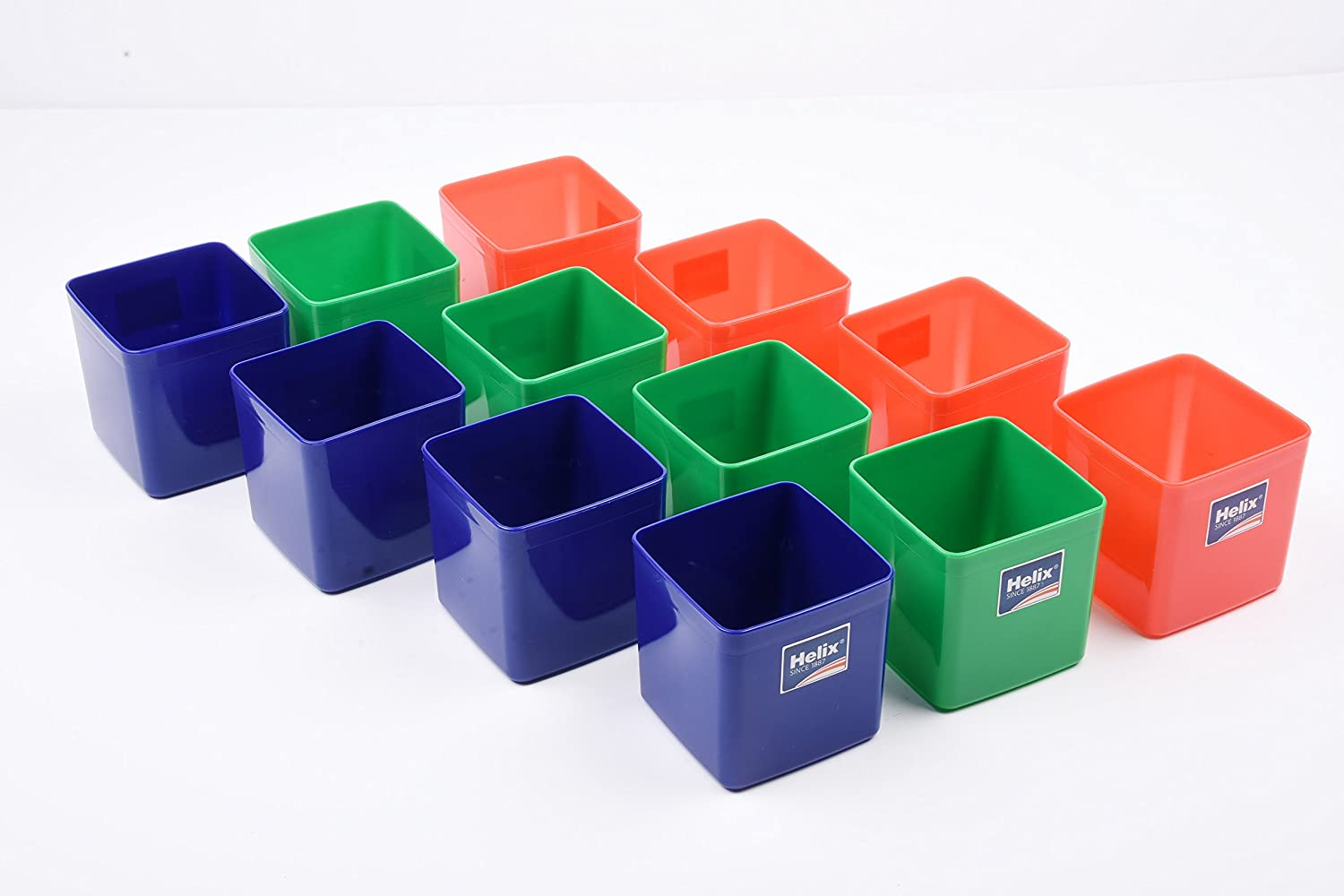 Helix Empty Pencil Pots - (Pack of 12 in Assorted Colours)