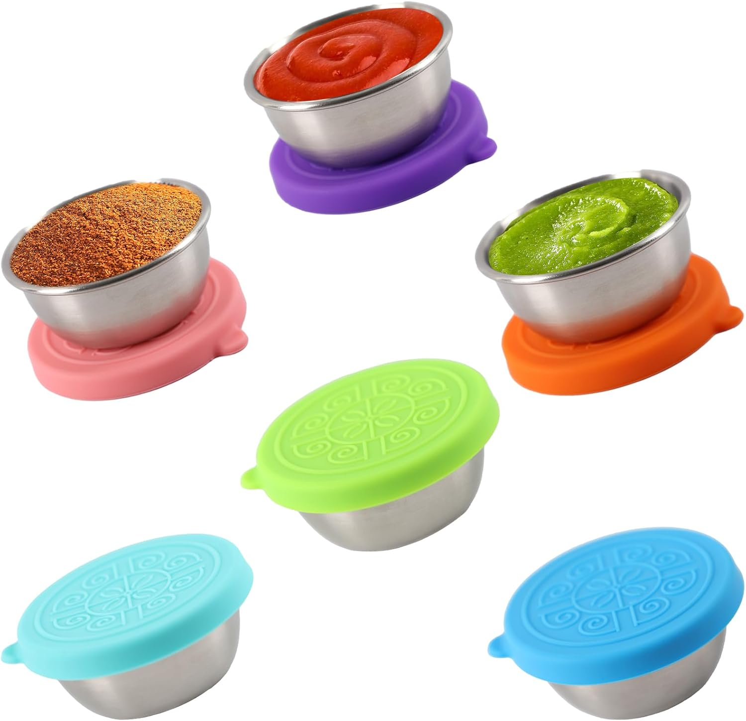 6X1.6 Oz Salad Dressing Containers with Lids, Reusable Snack Containers with Lids, Small Condiment Cups, Sauce Cups, Suitable for Lunch Boxes, Picnics, Travel Meal Prep and Kitchen Storage image number 3
