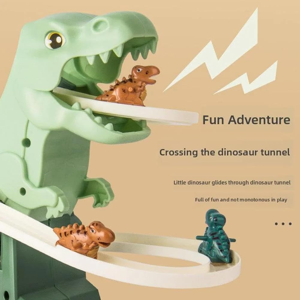 Dinosaur Roller Coaster Toy Electric Puzzle Walk Dino Chase Ramp Connect Racetrack Build Own Slide Indoor Climb Stair Musical Playset Fun Electronic Kid Toddler Child Boy Adventure Interactive Game image number 3