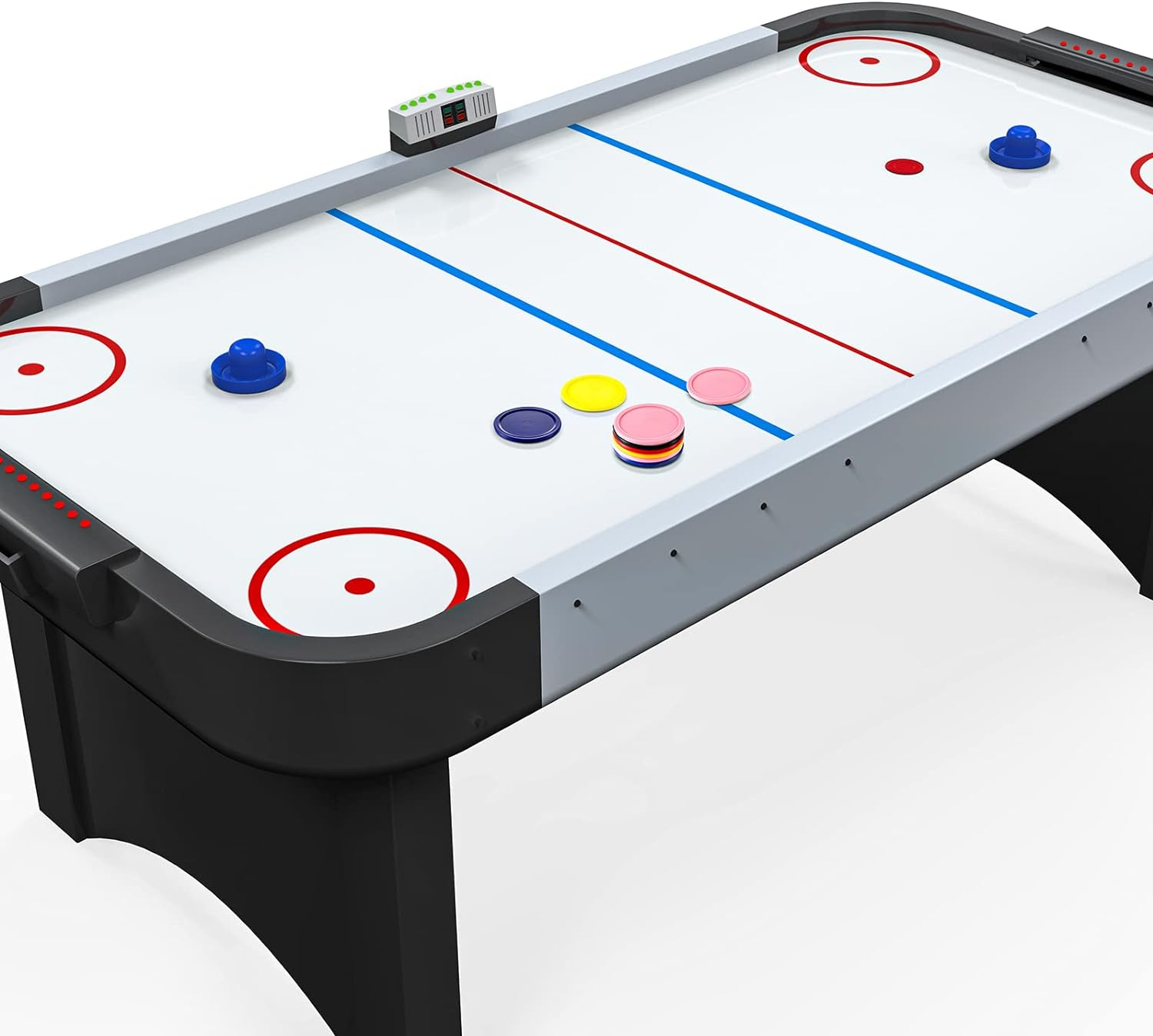 Skylety 16 Pieces Home Hockey Pucks 2.5 Inch Red Replacement round Hockey Pucks Multicolors for Game Tables Equipment Accessories image number 3