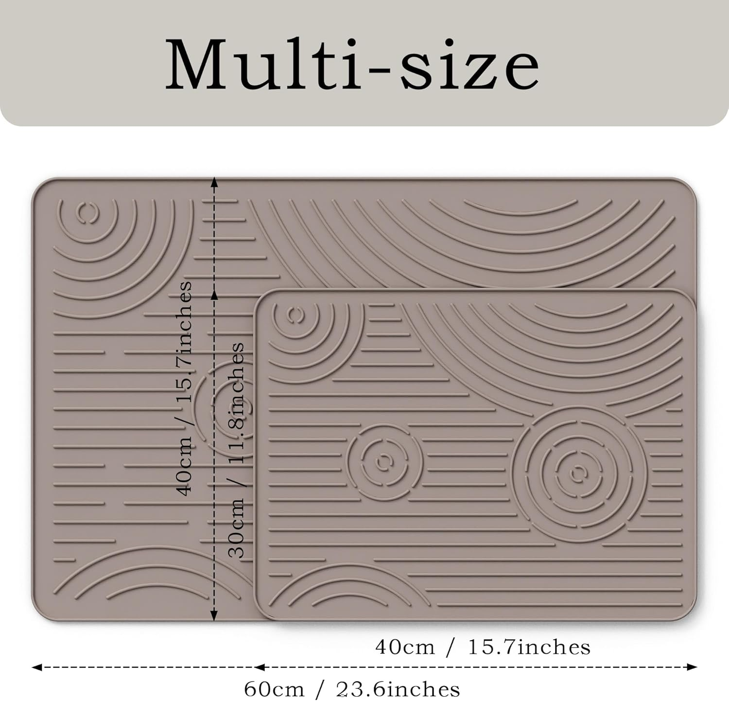 Wingcases Cat Litter Mat, 40X30Cm Silicone Litter Trapping Mat, Non-Slip, Easy to Clean, Waterproof Urine Resistant Material, Soft on Kitty Paws (Beige) image number 6