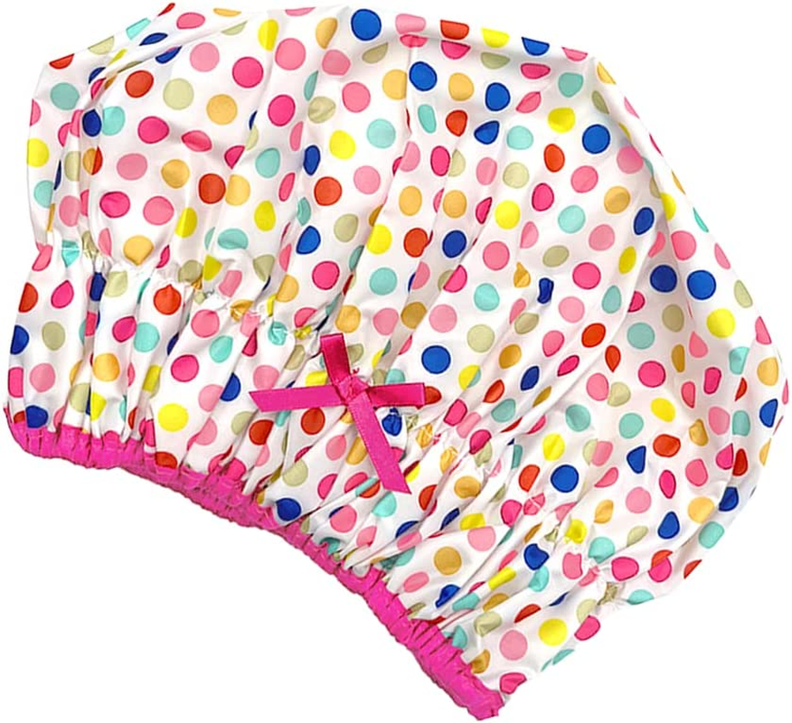 Betty Dain Fashionista Collection Mold Resistant Lined Shower Cap, Deco Dots, 2.8 Ounce image number 4