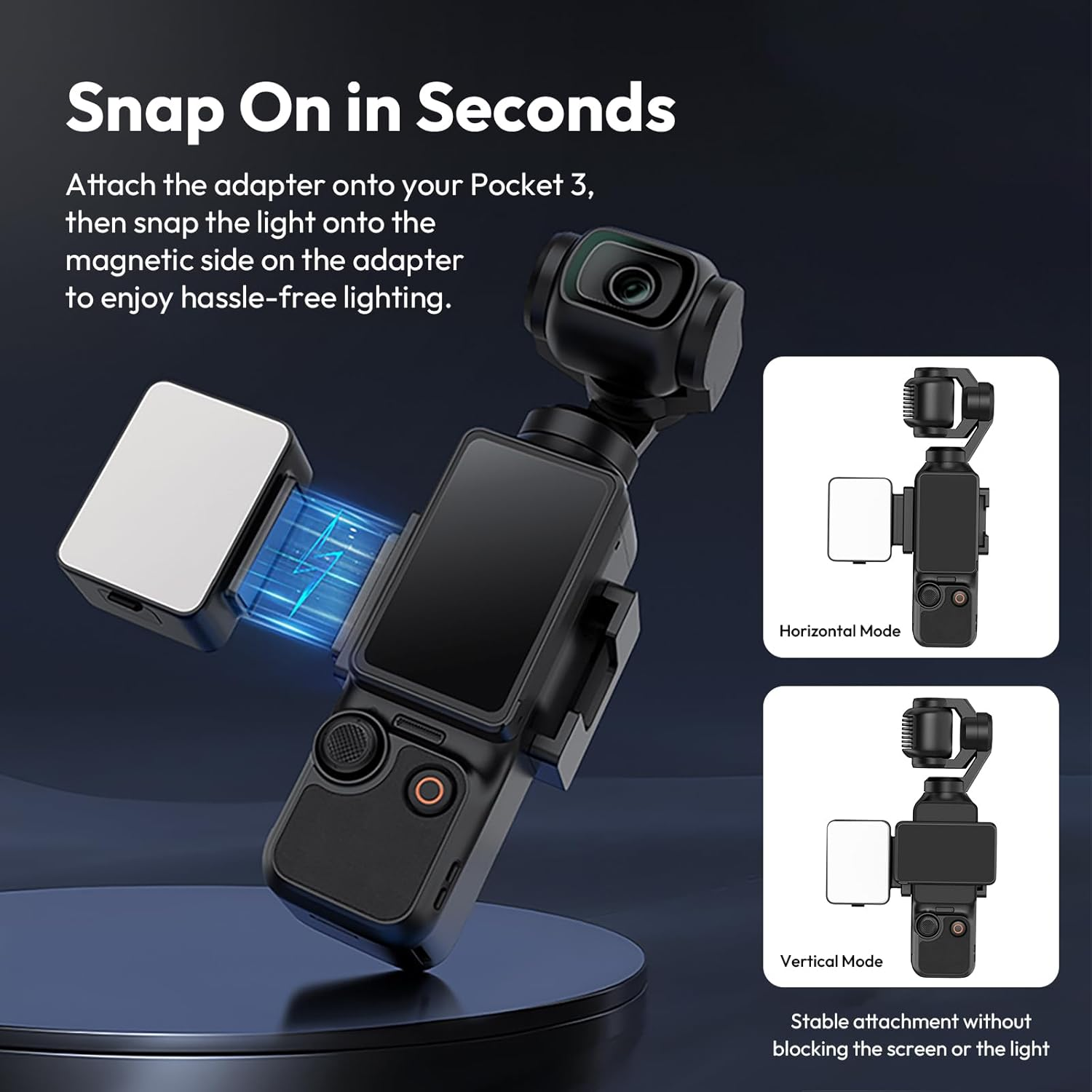 ULANZI LM001 Magnetic Mini LED Action Camera Video Light for DJI Osmo Pocket 3 4, 580OK, CRI &ge;95, IPX4 Water Resistance, Brightness 3 Levels Adjustable