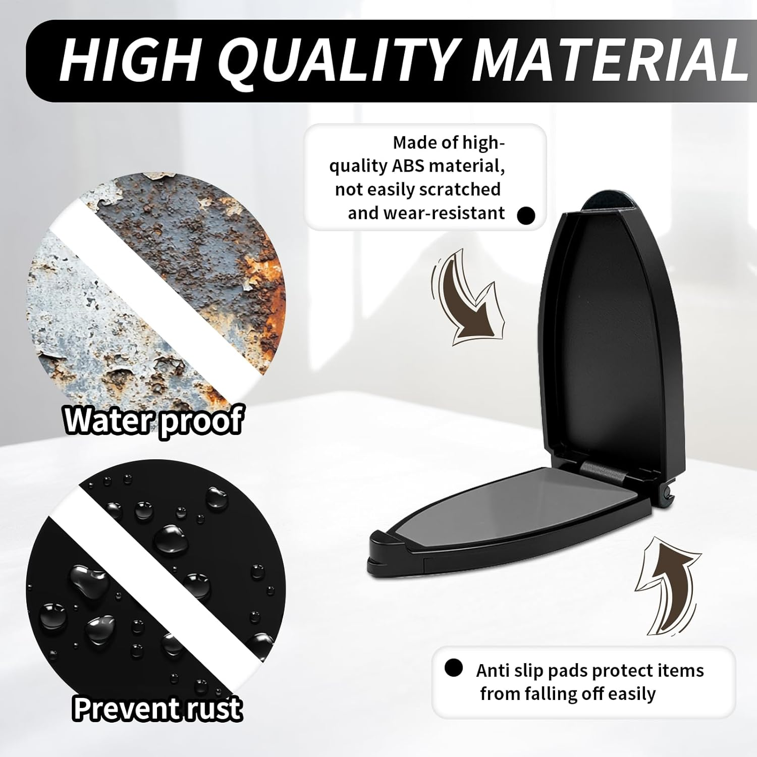 Headset Holder Wall, Foldable Headphone Holder, Wall Stand Headset Holder, Universal Headset Stand, Self-Adhesive Headphone Holder, PC Gaming Room Accessories for Headphones Controller (Black) image number 1