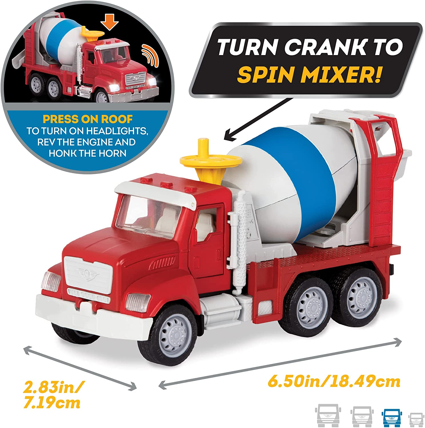 Driven WH1014Z Micro Cement Mixer Truck Toy image number 4