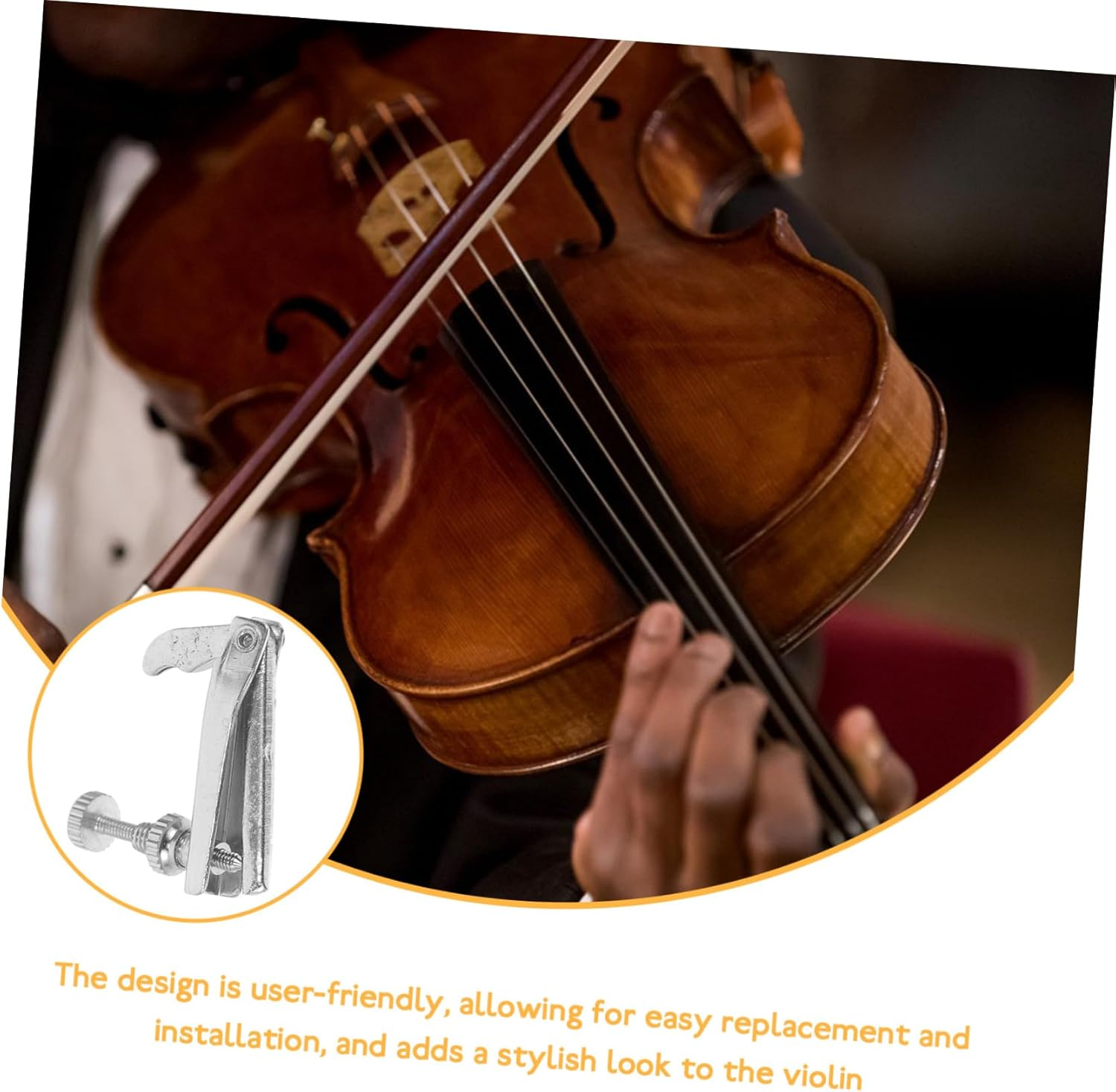 VICASKY 4Pcs Violin Fine String Adjuster Zinc Alloy Silver for 3/4 4/4 Violin Easy Adjustment Professional Performance image number 6