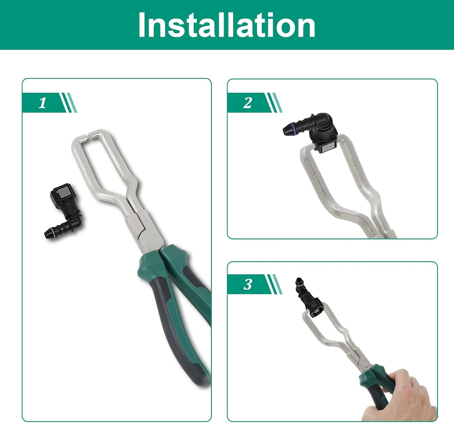 2Pcs Electrical Disconnect Pliers, 7 Inch 9 Inch Automotive Hose Disconnect Tools, Long Spark Plug Removal Pliers, Universal Pipe Clip Repair Tool for Car Maintenance image number 4