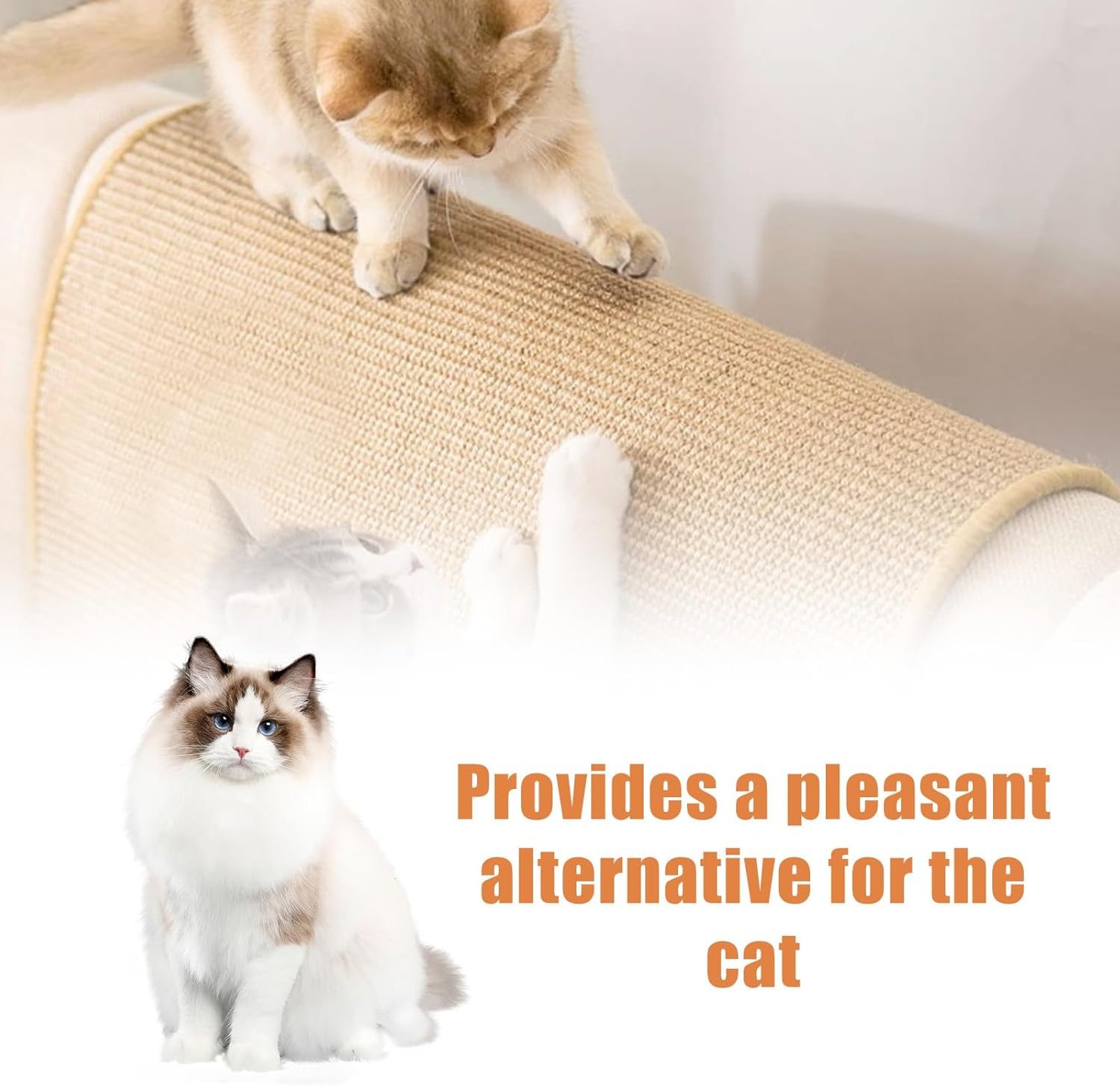 Pack of 2 Cat Scratching Mat, Scratching Mat for Cats, Cat Scratching Mat, Sisal Cat, Natural Sisal Scratching Mat, Sisal Rug, Cat Scratching Board, Wall for Cats, Protects Carpets, Sofas (60 X 40 Cm) image number 3