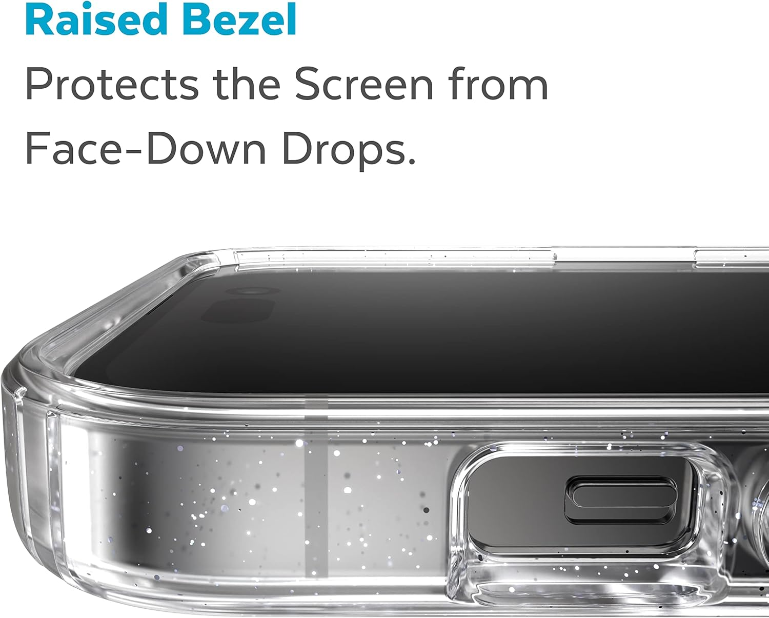 Speck Clear Iphone 14 Pro Max Case - Drop Protection with Scratch Resistant Dual Layer Slim Phone Case for 6.7 Inch Iphones 14 Pro Max - Anti-Yellowing & Anti-Fade Case - Platinum Glitter Gemshell image number 6