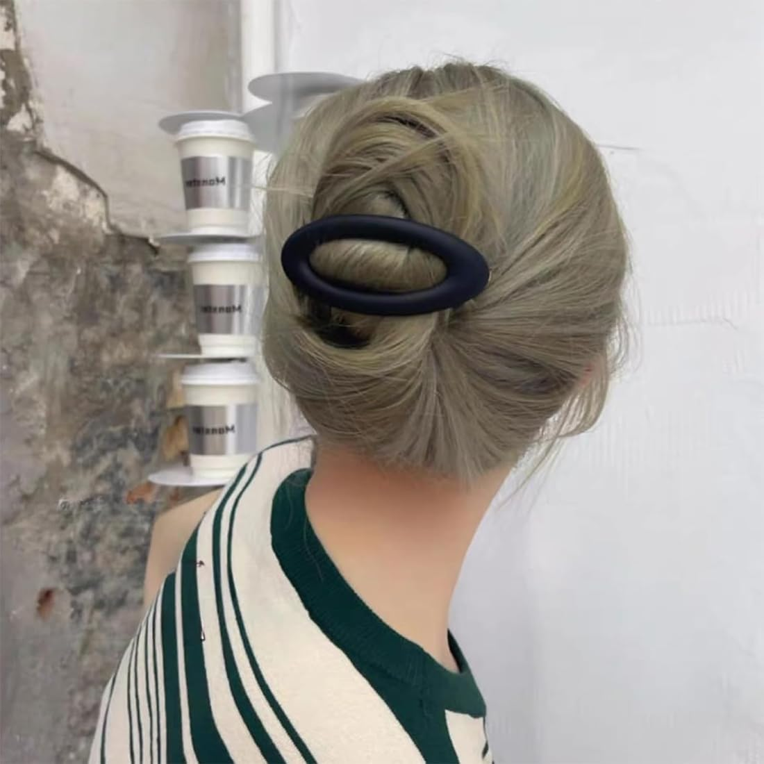 Bangbobi Set of 4 Ellipse Hair Clips for Women, Automatic, Large, Matt, Classic French Hair Clip Set for Women & Girls, Hair Accessories image number 5