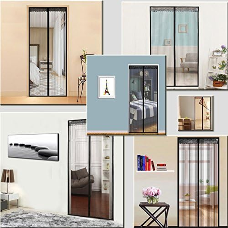 Thefitlife Magnetic Fly Screen for Door - Heavy Duty Mesh Curtain with Full Frame Hook and Loop and Powerful Magnets That Snap Shut Automatically｡ｭ (38"X97" Fits Door Size up to 36"X96" Max) image number 5