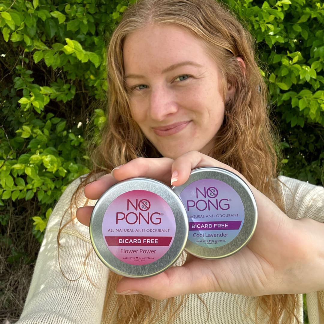 No Pong Flower Power Bicarb Free 35G - Natural Deodorant for Sensitive Skin - Bicarb Free, Australian Made, Zero Plastic image number 2