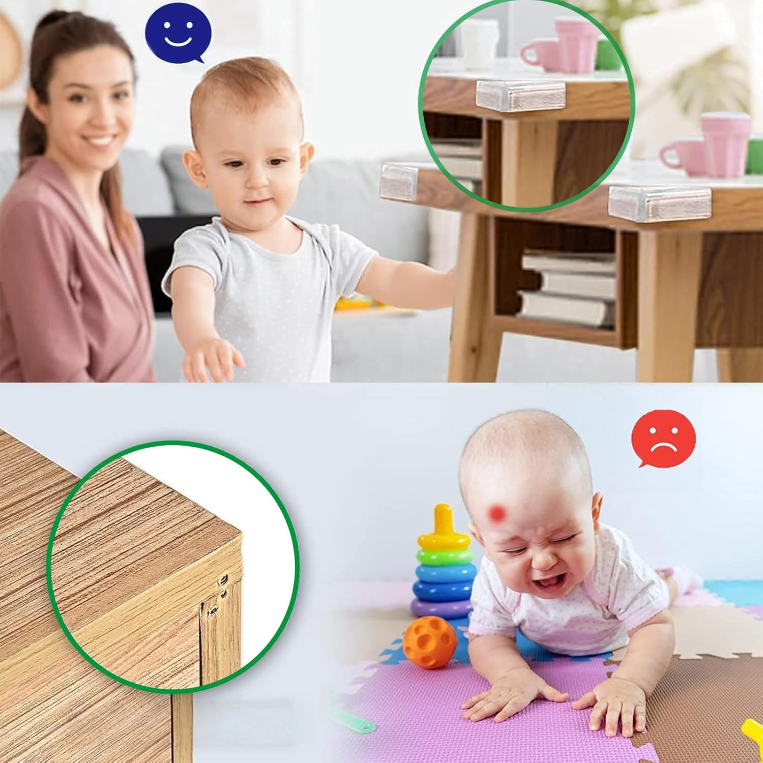 12 Pack Baby Corner Protectors &ndash;Clear L-Shaped Safety Bumpers for Furniture, Tables & Cabinets - Anti-Collision, Transparent & Durable