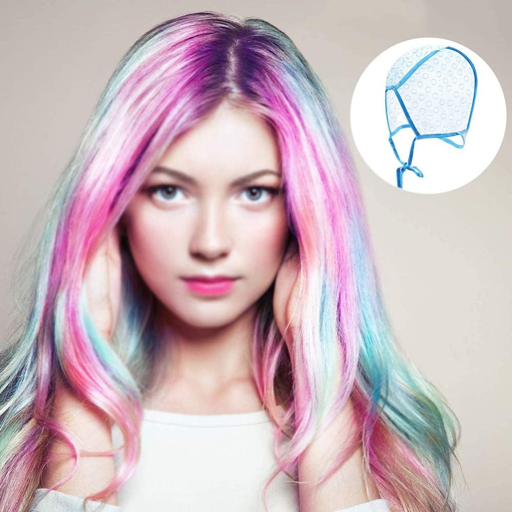 2 Pcs Tipping Cap Salon Hair Coloring Highlighting Cap Hair Highlight Dye Cap with Plastic Hooks for Salon image number 1