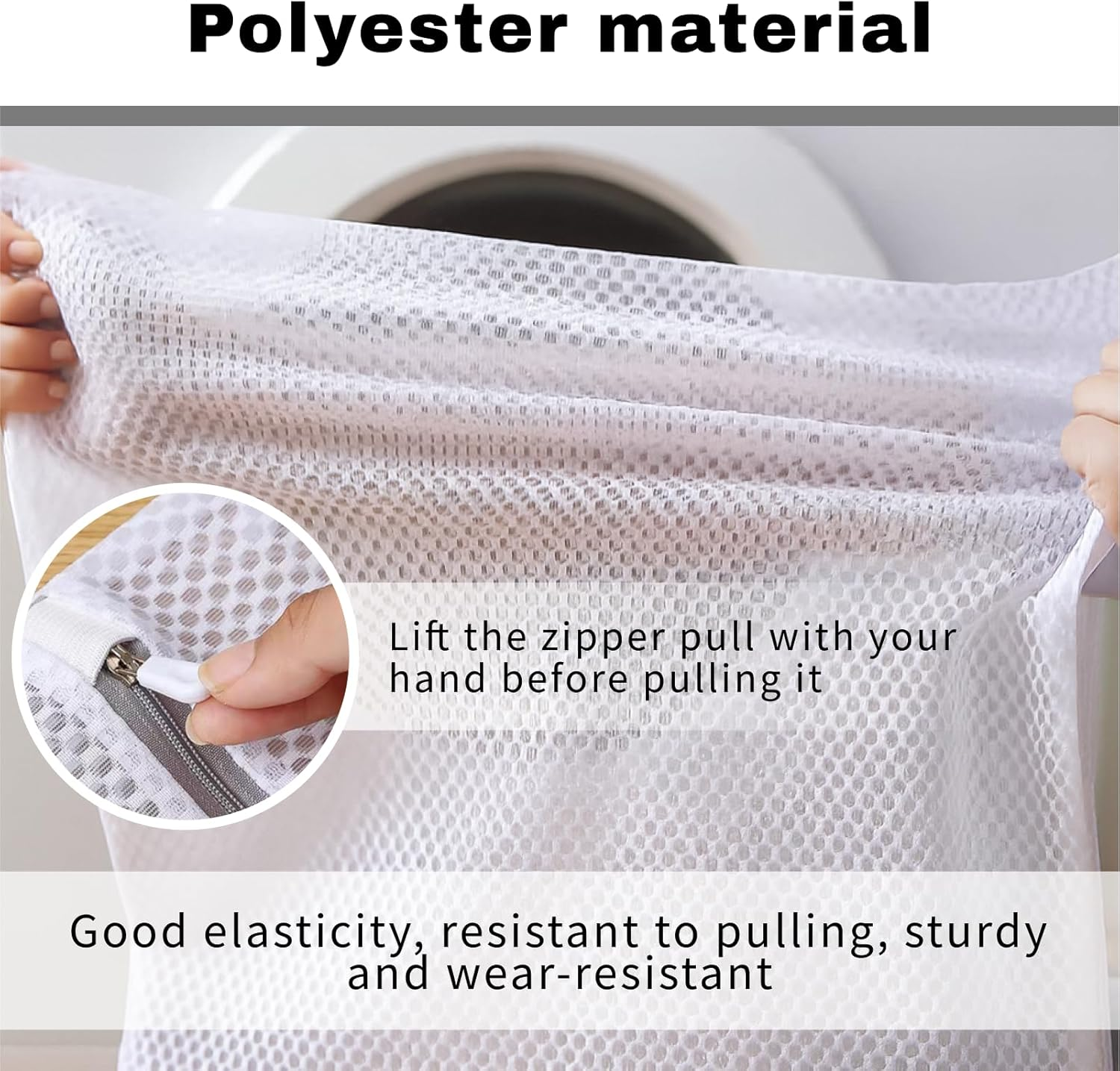 2 Pcs Large Mesh Laundry Bag for Delicates, Reusable Washing Bag with Zipper for Lingerie, Sweaters, and Toys, Travel Laundry Bag and Shoe Washing Bag for Safe Washing and Drying of Delicates