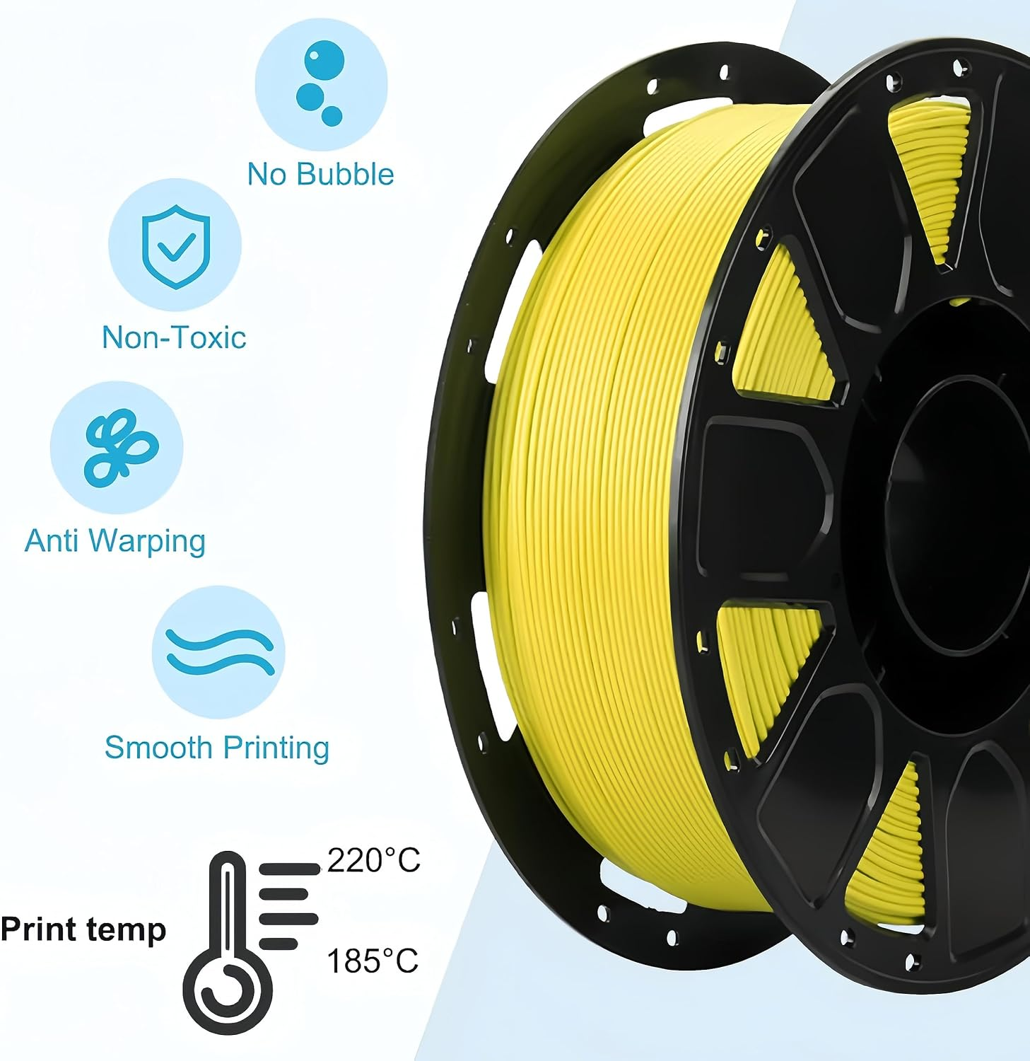 Ender PLA 3D Printer Filament,Pla Filament 1.75Mm No-Tangling, Strong Bonding and Overhang Performance Dimensional Accuracy +/-0.02Mm, 2.2Lbs/Spool,Fit Most FDM 3D Printers (1Kg Yellow) image number 3