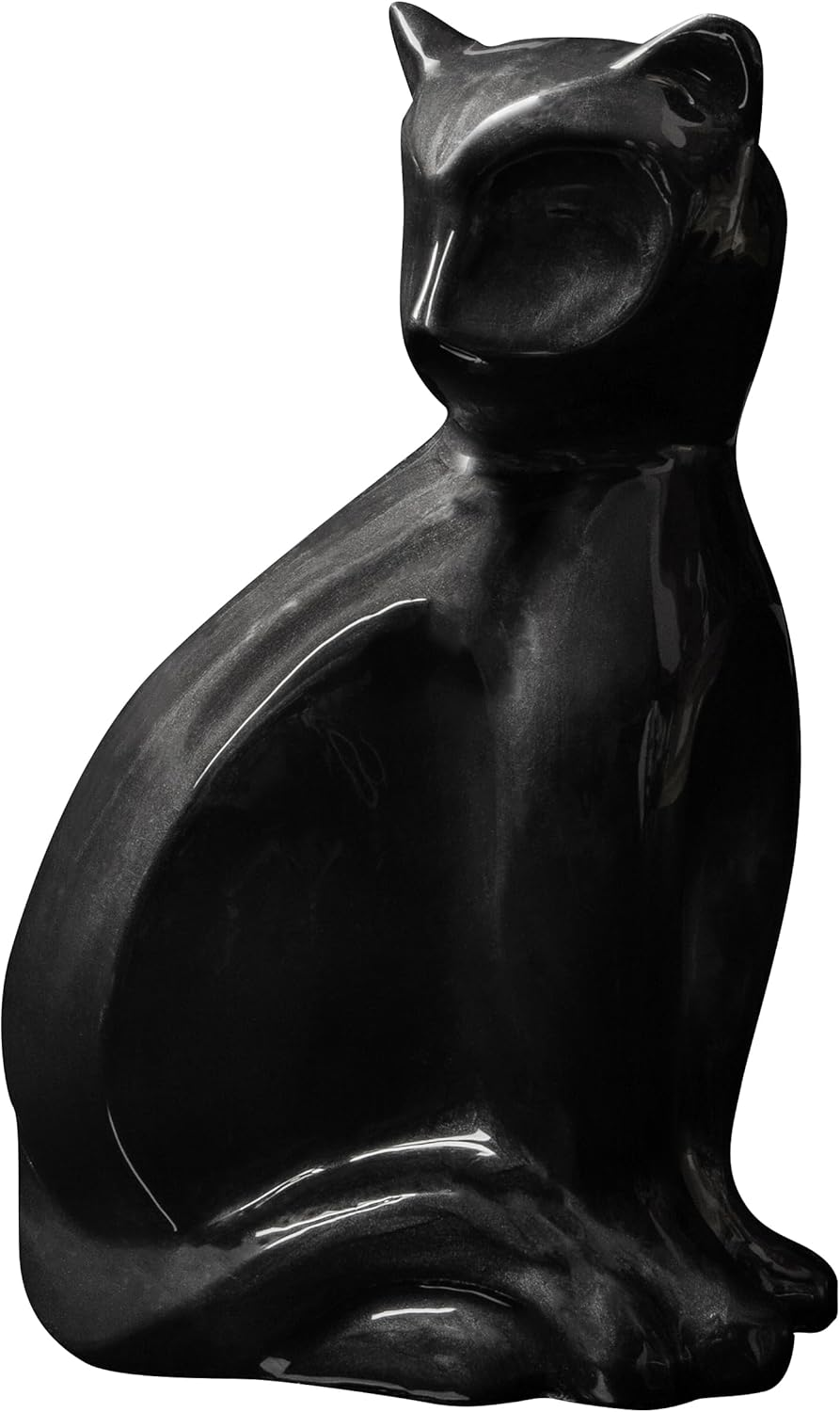 Urns Paradise, Cat Urn Marquise Urn for Cats, Memorial Urn for Cats, Urn for Ashes, Keepsake of Your Pet (Black)