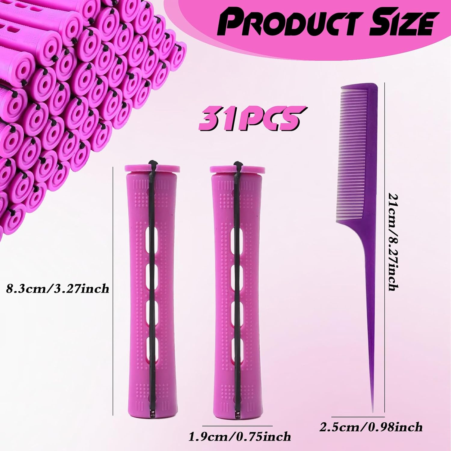 Complete Perm Set - Light Curls without Heat, Smaller Curls with Curling Iron, Curler for Perms, Small Curlers, Overnight Curlers, Papilots, Lace Paper (30 Pieces) image number 1