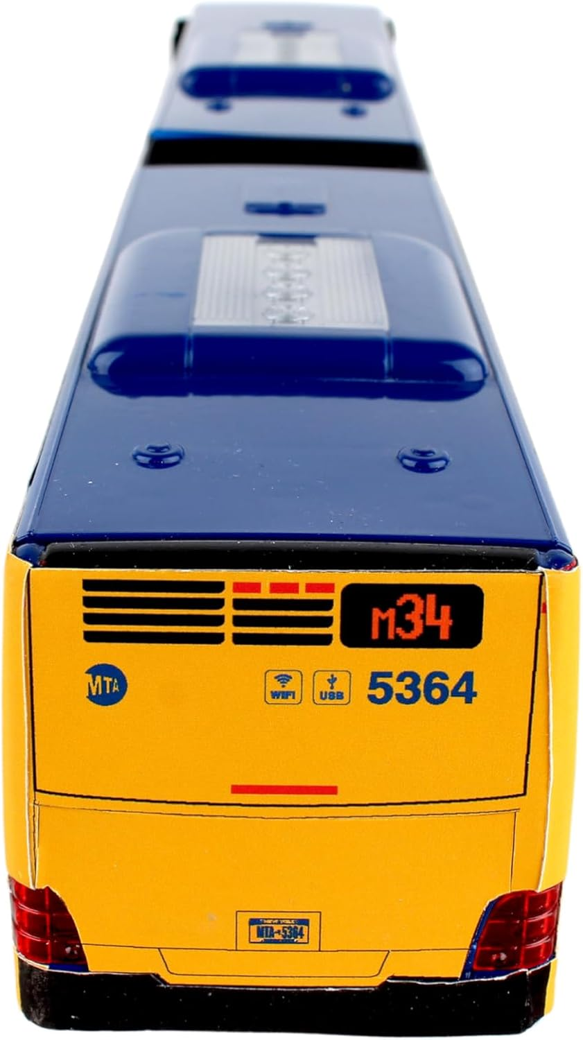 Daron MTA New York City Bus 16" Articulated Bus RT8571 Toy, Brown image number 6