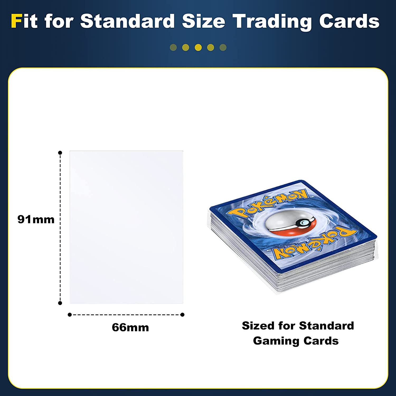 Penny Card Sleeves; 500 Count Pack Game and Trading Card Sleeves; Pokemon Card Sleeves - Also Fits Dragon Ball Super and Magic the Gathering MTG Cards