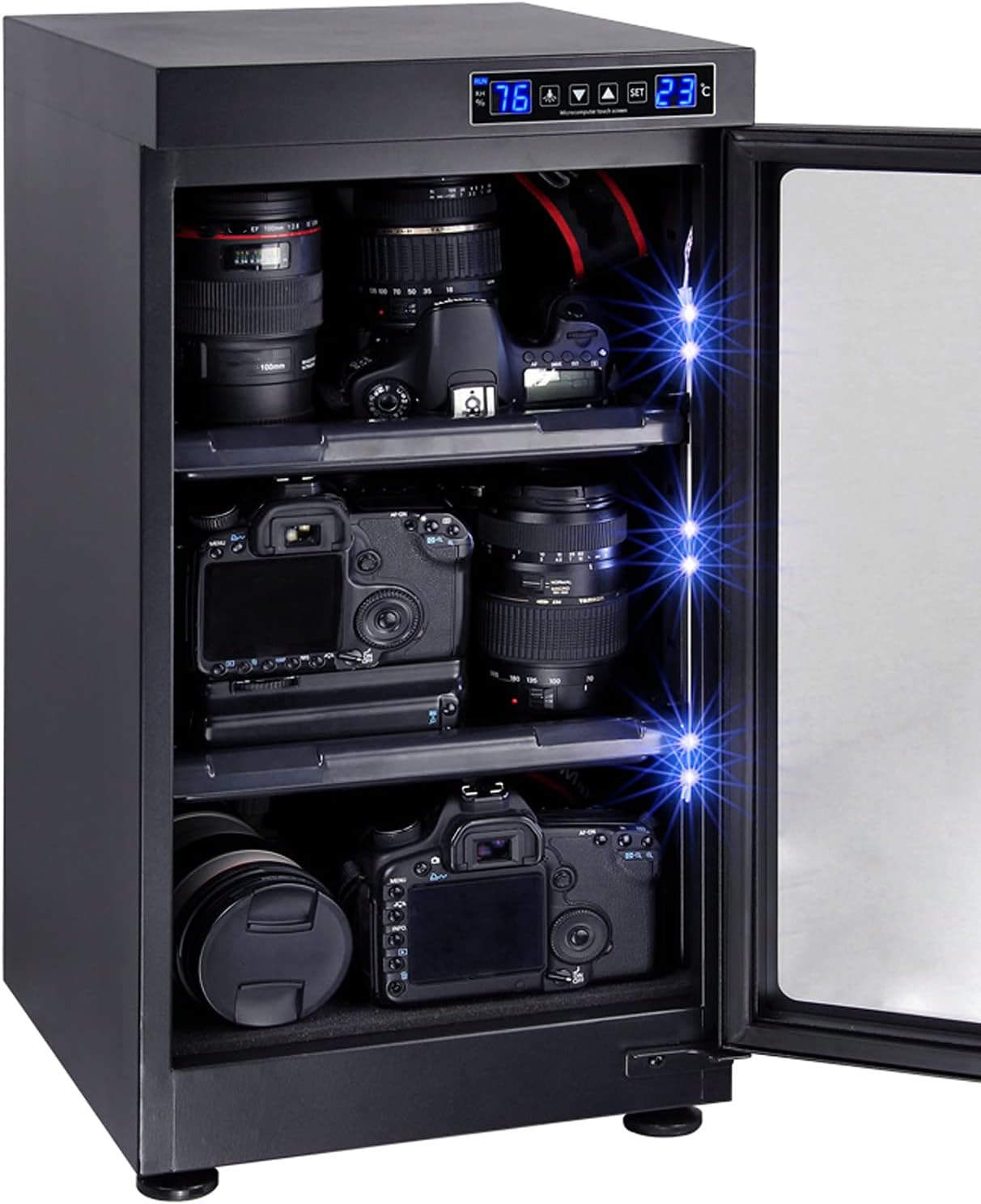 AUTENS TWAIPO 50L Electronic Dehumidify Dry Cabinet Box Anti-Mold Storage with Touchscreen, LED Light, Adjustable Shelves for Digital Camera Gear DSLR SLR Lens Equipment & Electrical Components
