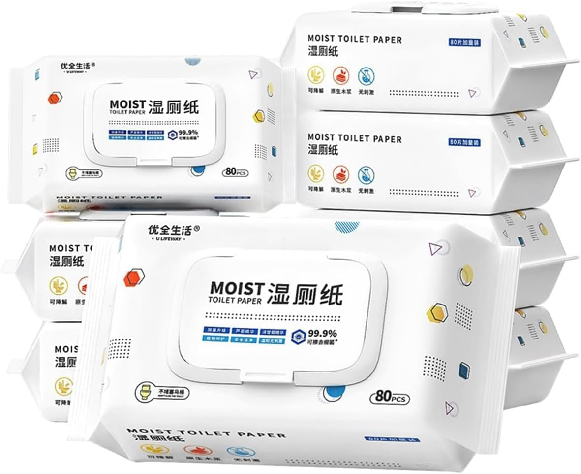 Mumoo Bear Wet Toilet Paper, Adult Flushable Wipes - 80 Wipes- Plant-Based Fibers for Direct Skin Contact and Toilet-Friendly Use in Personal Cleansing Routine(1 Pack) image number 4