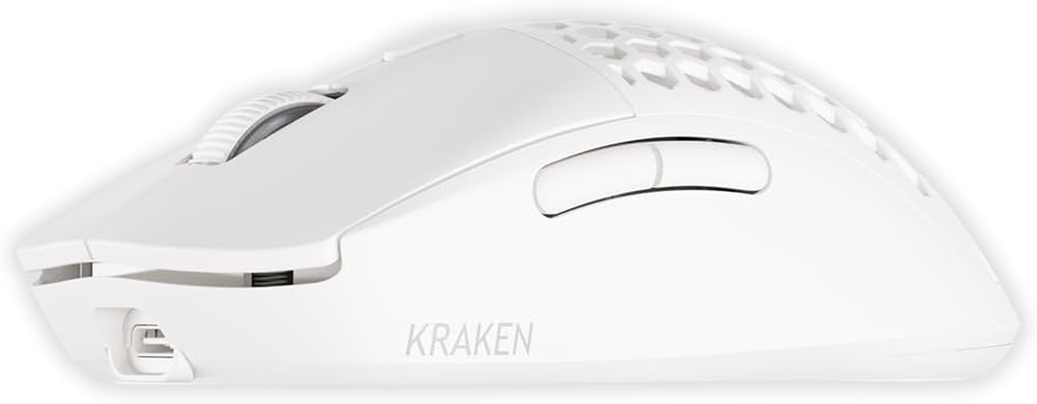 Kraken AERO - Superlight Wireless Gaming Mouse, Ultra-Lightweight, Lag-Free Wireless, Dual-Mode (2.4Ghz + Wired) Symmetrical, 26,000 DPI, PAW3395 Compatible with PC/MAC (White) image number 5