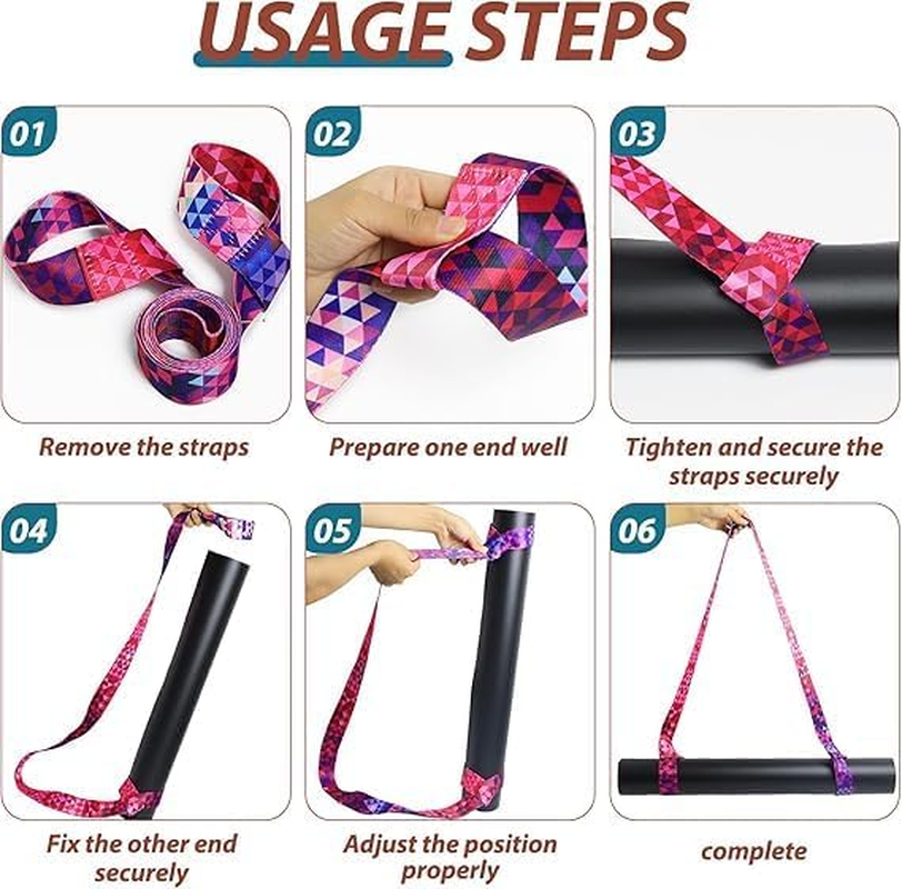 Yoga Mat Carrier Stretching Straps, 2 Pieceyoga Training Strap Mat Carry Belt,Yoga Mat Carry Strap Belts,Colorful Yoga Mat Pad Carrier Straps image number 3