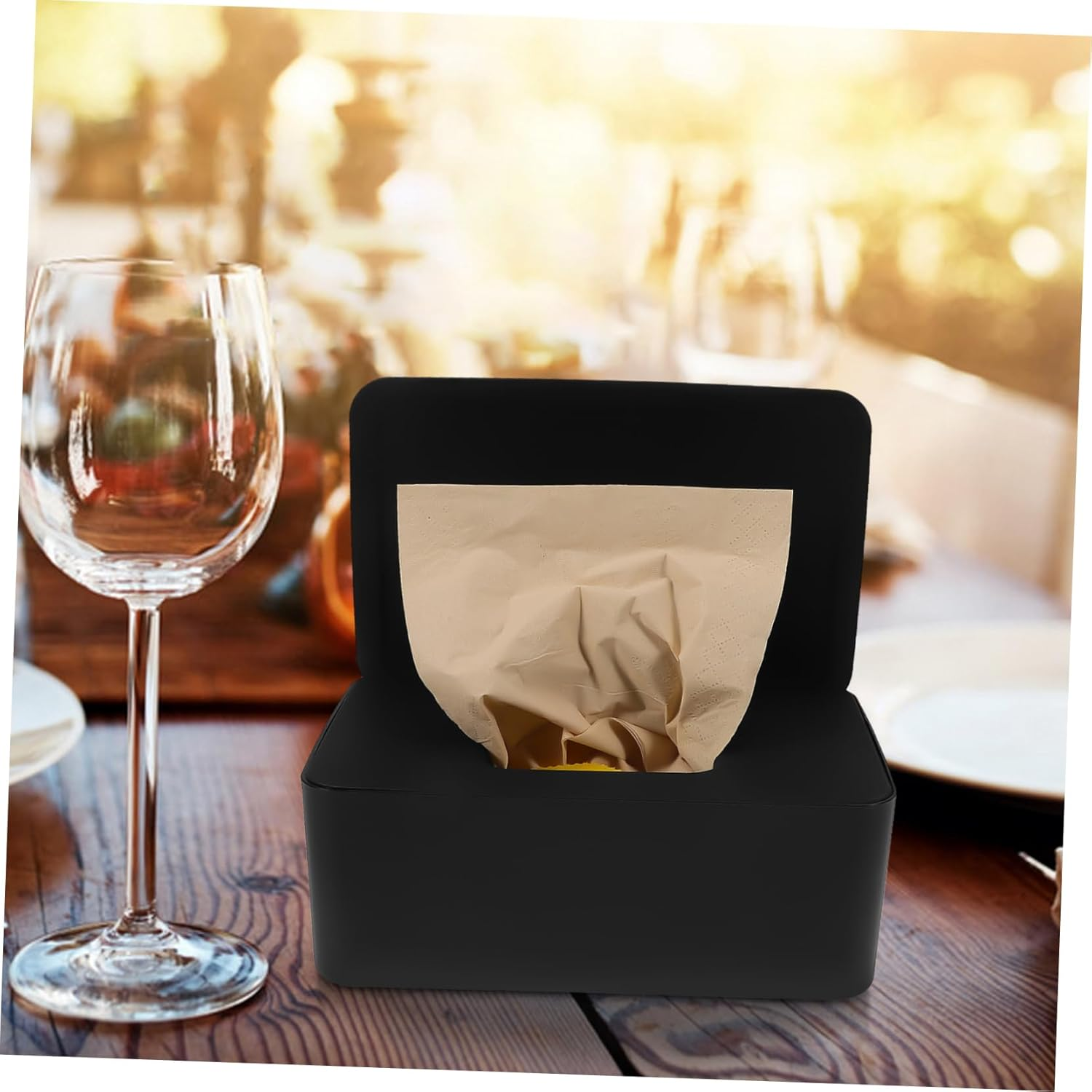 Yardenfun Refillable Wipes Dispenser Box Elegant Plastic Tissue Holder with Lid for Home and Office Stylish Wipe Storage Modern Design for Easy Access and Versatile Placement