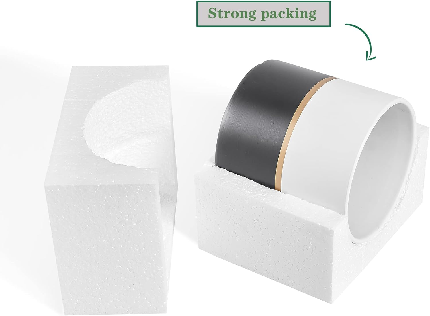 Planter Plant Pots Indoor - 6.7 Inch Modern Ceramic Flower Pot with Drainage Hole for Home Office Decoration (White Black)(Plant Not Included) image number 4