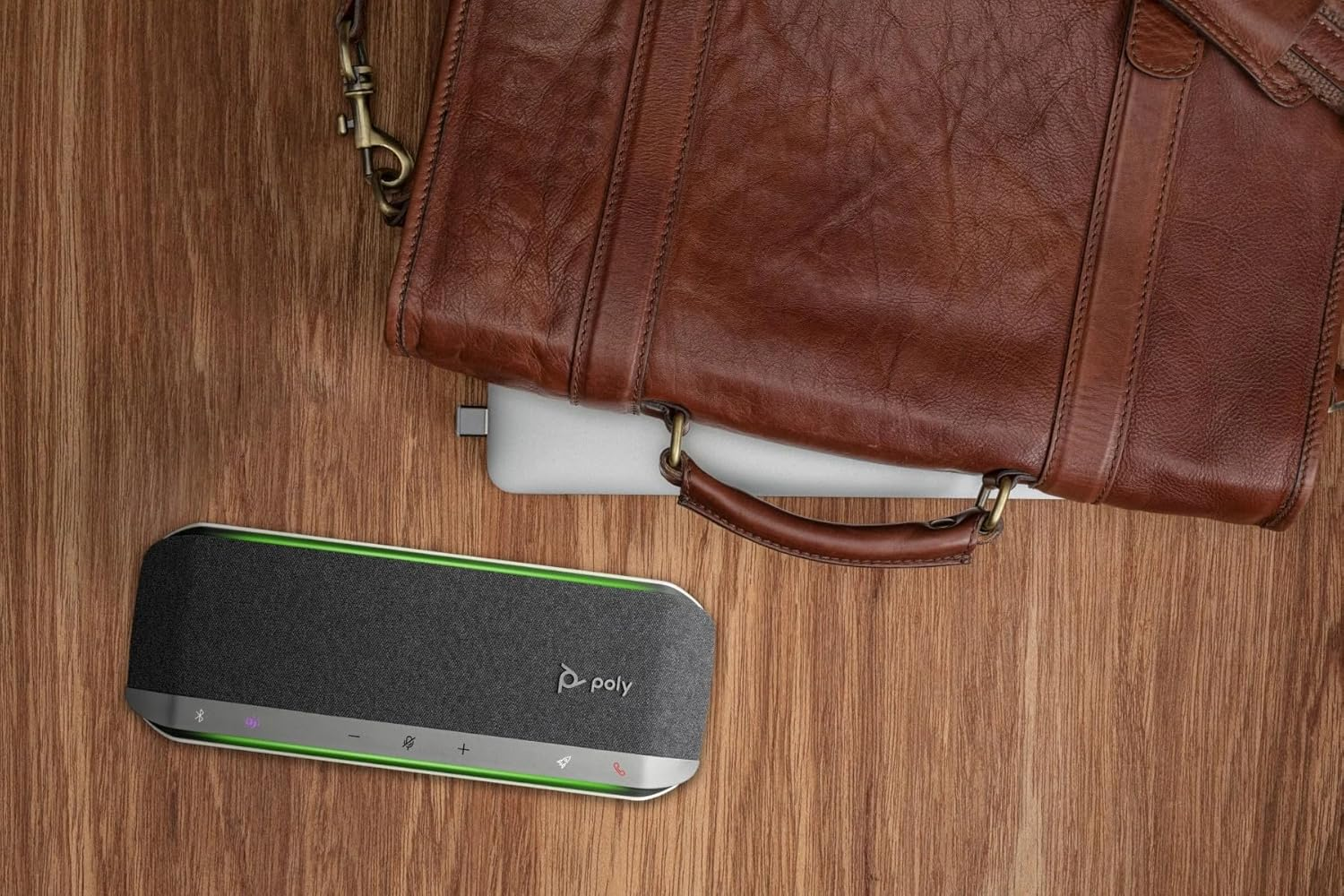 Poly - Sync 40+ Bluetooth Smart Speakerphone (Plantronics) - Flexible Work Spaces - Connect to Pc/Mac via Included BT600 Dongle & Smartphones via Bluetooth - Works with Teams (Certified), Zoom & More, Gray image number 5