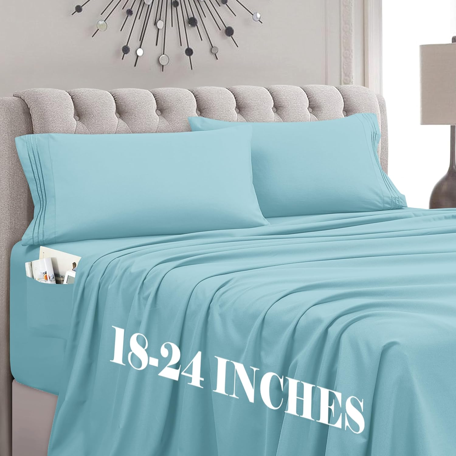 Mocassi Twin Sheet Set - Luxury Hotel 1800 Premier Bedding Sheets & Pillowcases - Ultra Soft Breathable & Cooling Bed Sheets - Deep Pocket - Wrinkle Resistant - 4 Piece Set - Twin, Hunter Green