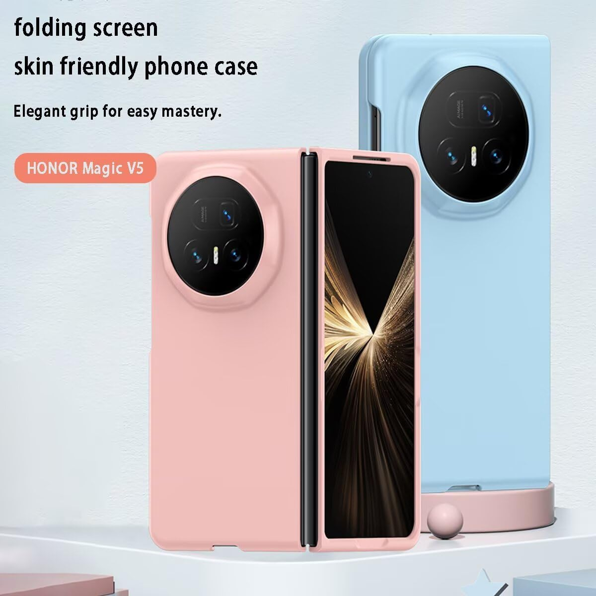 EASSGU Silicone Case Suitable for Honor Magic V5 (7.95 Inches), Skin-Friendly and Hard PC Protective Case against Drops and Scratch-Resistant - Dark Green image number 2